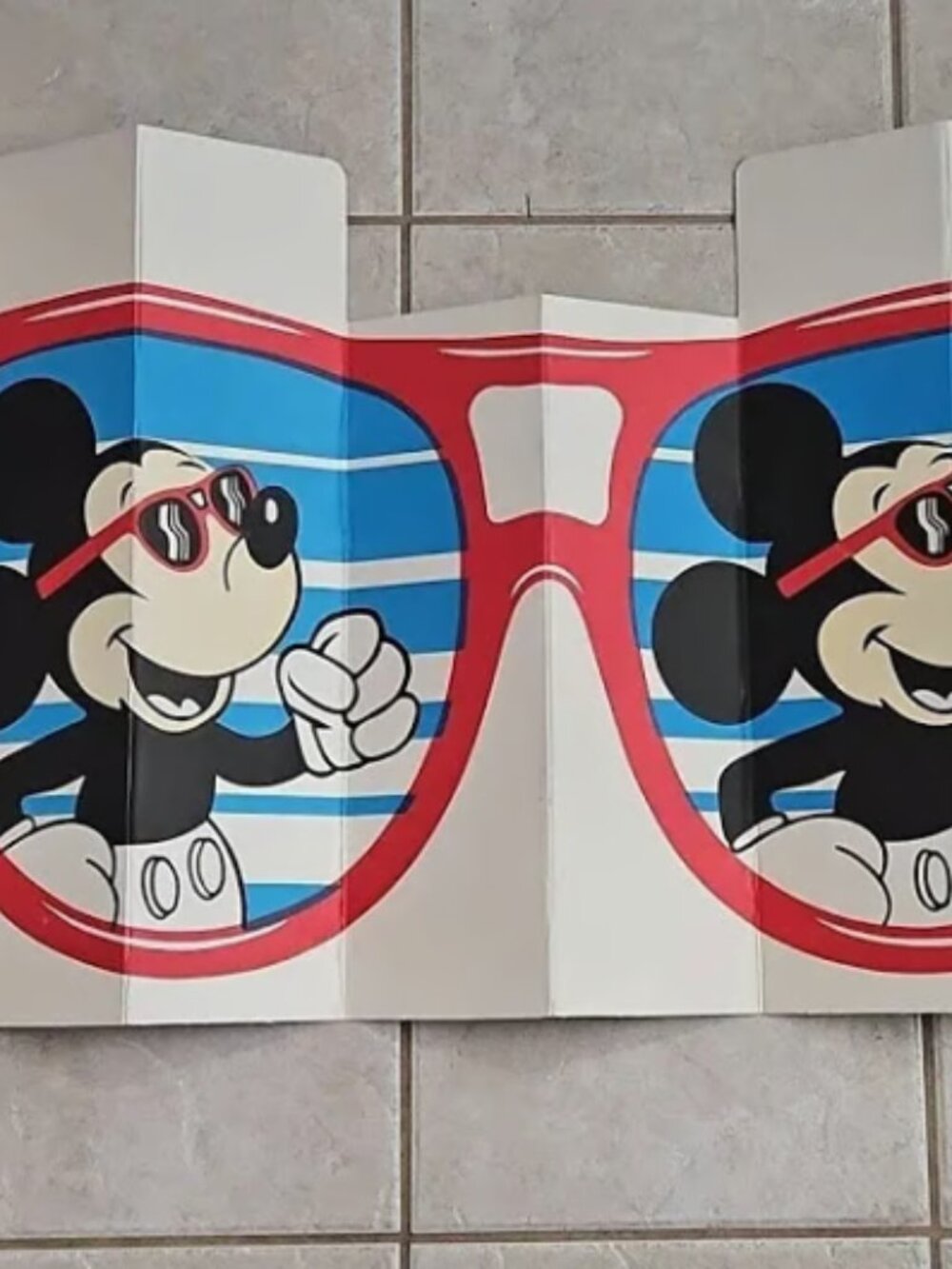 VTG Disney Mickey Mouse Auto Shade 80s Car Windshield Sunshade Made In USA